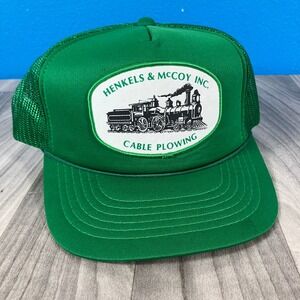 HENKELS & MCCOY INC Cable Plowing Green Mesh Trucker Hat Snapback